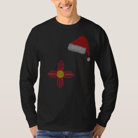 T-shirt Nouveau Mexique Noël Santa Hat (Devant)