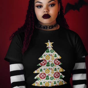 T-shirt Nouveau-Mexique Ornements de Noël Zia Rouge Vert B