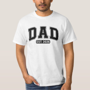 T-shirt Nouveau Papa 2026 Papa 2026 Papa 2026 Papa Fonde e