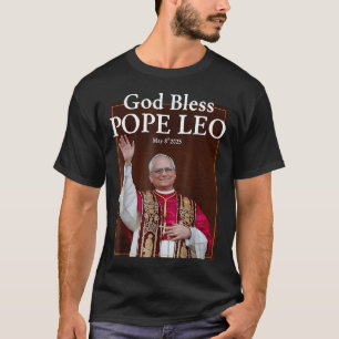 T-shirt Nouveau Pape 2025 Dieu bénisse le Pape Leo 8 mai 2