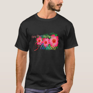 T-shirt Nouveau Port Richey Floride Fleurs tropicales Fami