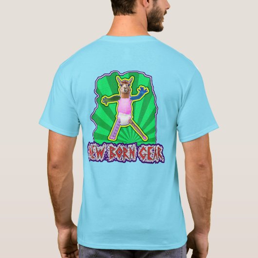 T-shirt Nouveau Porteur Né (Image Llama) - Coloré (Dos)