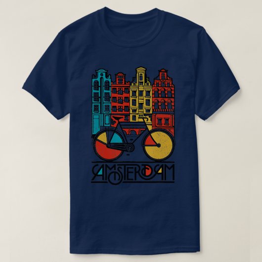 T-shirt Nouveau vélo rétro Amsterdam City Jersey (Design devant)