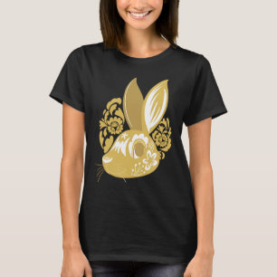 T-shirt Nouvel An chinois 2023 Happy Rabbit avec fleurs et