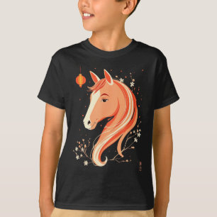 T-shirt Nouvel An Chinois Cheval 2026 Minimal