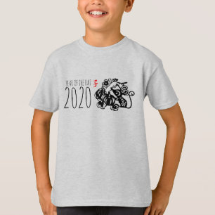 T-shirt Nouvel An chinois Papier coupé en métal Fruit Rat 