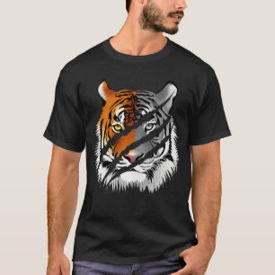 T-shirt Nouvel An chinois Zodiac noir et blanc Tigre