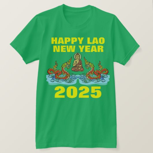 T-shirt Nouvel An Lao 2Naga 2025 (Design devant)