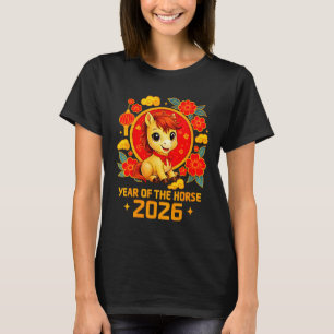 T-shirt Nouvel An lunaire 2026 de la femme, année du cheva