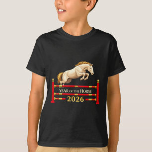 T-shirt Nouvelle année chinoise Cheval 2026 Saut équestre