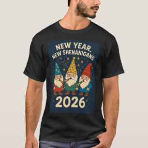 T-shirt Nouvelle Année, Nouvelles Bêtises 2026 Gnome Party