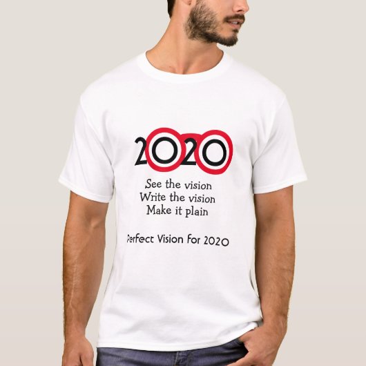 T-shirt Nouvelle Année VISION Parfaite Pour 2020 Lunettes  (Devant)