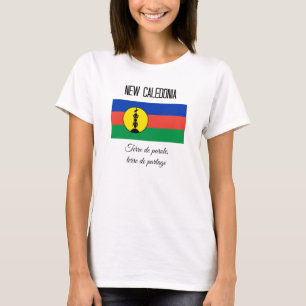 T-shirt Nouvelle-Calédonie, Drapeau et Devise (Fr)