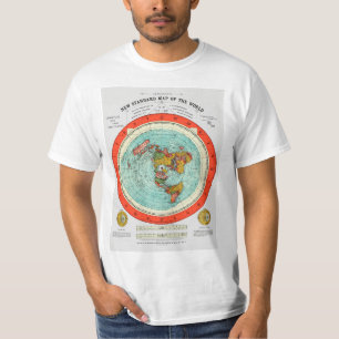 T-shirt Nouvelle carte standard du monde de la Terre plate