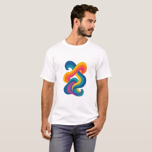 T-shirt Nouvelle conception abstraite colorée (Devant entier)