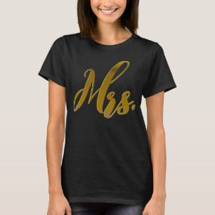 T-shirt Nouvelle Femme Nouvelle Mariée Mme Metallic Gold F