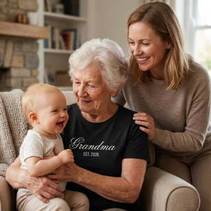 T-shirt Nouvelle Grand-mère Élégante Date d'Établissement
