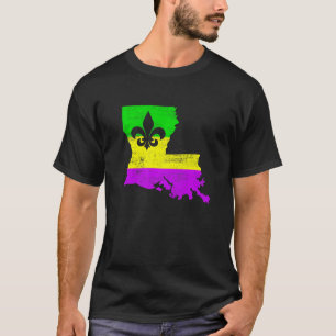 T-shirt Nouvelle-Orléans Louisiane Carte Hommes Femmes Mar
