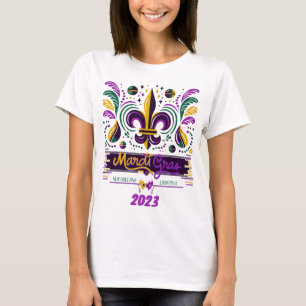 T-shirt Nouvelle-Orléans Mardi Gras jaune violet vert