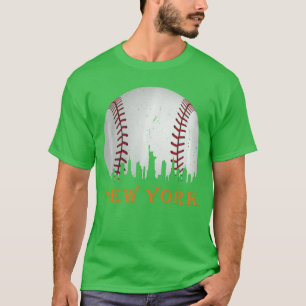 T-shirt Nouvelle York NY Skyline Baseball Vintage Met à Ga