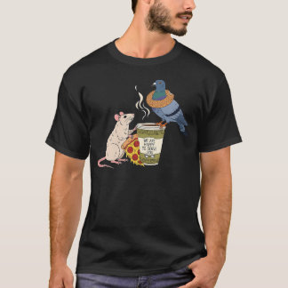 T-shirt Nouvelle York Rat Pigeon Pizza Bagel Café Ville