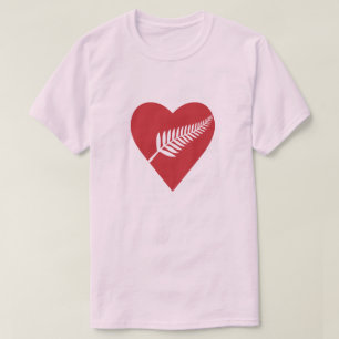 T-shirt Nouvelle-Zélande Fougère d'argent Cœur brisé