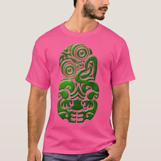 T-shirt Nouvelle-Zélande Kiwi Tiki Maori Greenstone Pounam (Devant)