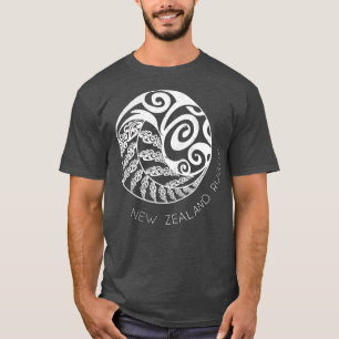 T-shirt Nouvelle-Zélande Rugby Maori Inspiré Kiwi Silver F