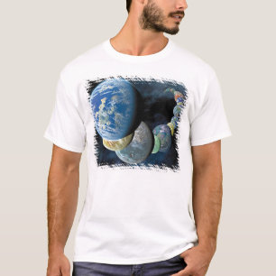 T-shirt Nouvelles Étranges Mondes Montage de Planète Alien