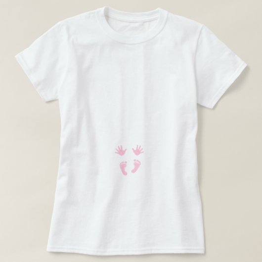 T-shirt Nouvelles mains de rose de bébé et pieds de (Design devant)