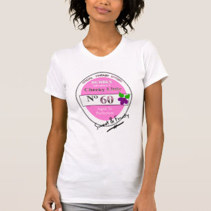 T-shirt Novelty 60th Milestone Anniversaire Funny Vin Étiq