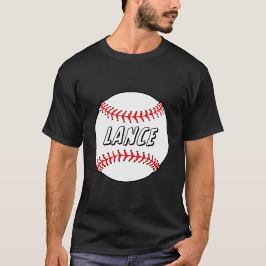 T-shirt Novelty Personalized Name Lance Sports Celebration (Devant)