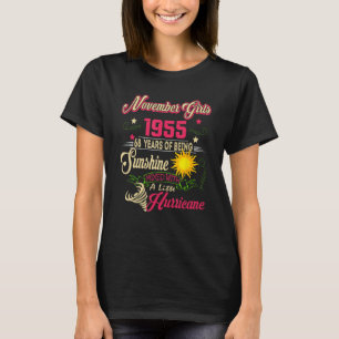 T-shirt Novembre 1955 68e anniversaire Novembre Fille 1955