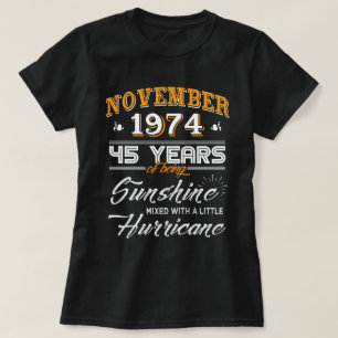 T-shirt Novembre 1974 quarante-cinquième cadeaux