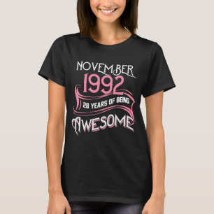 T-shirt Novembre 1992 28 ans d'être une fille fantastique
