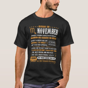 T-shirt Novembre Cadeaux Anniversaires - Né En Novembre S