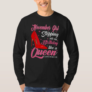 T-shirt Novembre Fille Entrant Dans Mon Anniversaire Comme