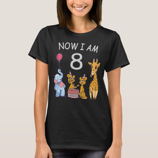T-shirt Now I, 8 ans d'âge huit (Devant)