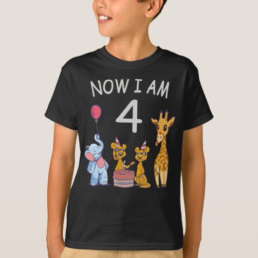 T-shirt Now I le 4 e jour du 4e jour du Birthday (Devant)