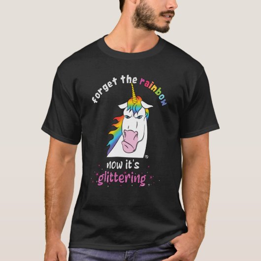 T-shirt Now it's glittering fierce unicorn with rainbow ha (Devant)