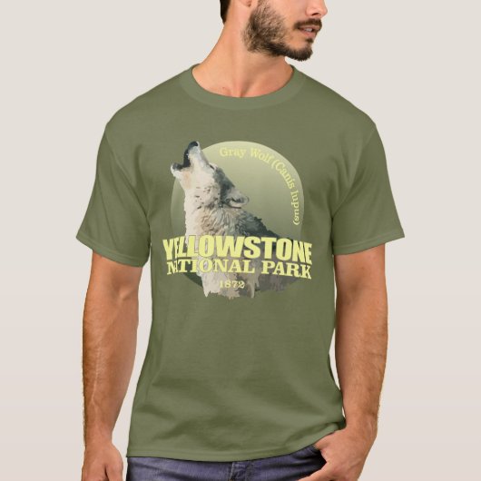 T-shirt NP de Yellowstone (Loup gris) TNO (Devant)