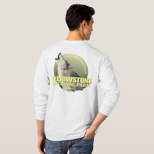 T-shirt NP de Yellowstone (Loup gris) TNO (Dos entier)