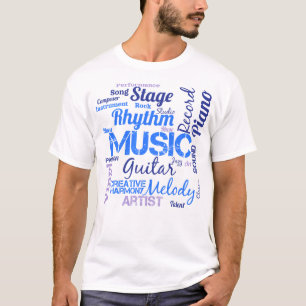 T-shirt Nuage de mots amateur de musique Musicien