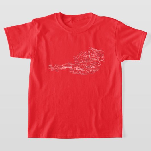 T-shirt Nuage de mots des pompiers autrichiens (Poser)