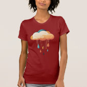 T-shirt Nuage de pluie gai avec gouttes de pluie (Devant)