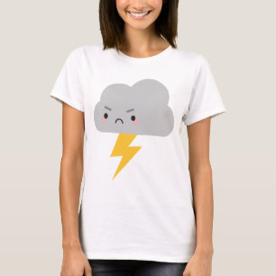 T-shirt Nuage de tonnerre et d'éclair de Kawaii