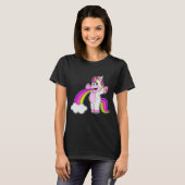 T-shirt Nuages arc-en-ciel Unicorn (Devant entier)