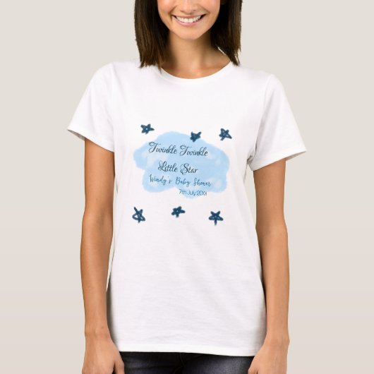 T-shirt Nuages bleus scintillant Twinkle Little Star bébé (Devant)
