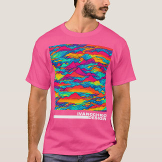 T-shirt Nuages Dans Les Montagnes Abstraction Active