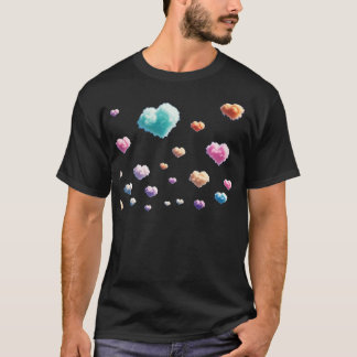 T-shirt Nuages de coeur colorés